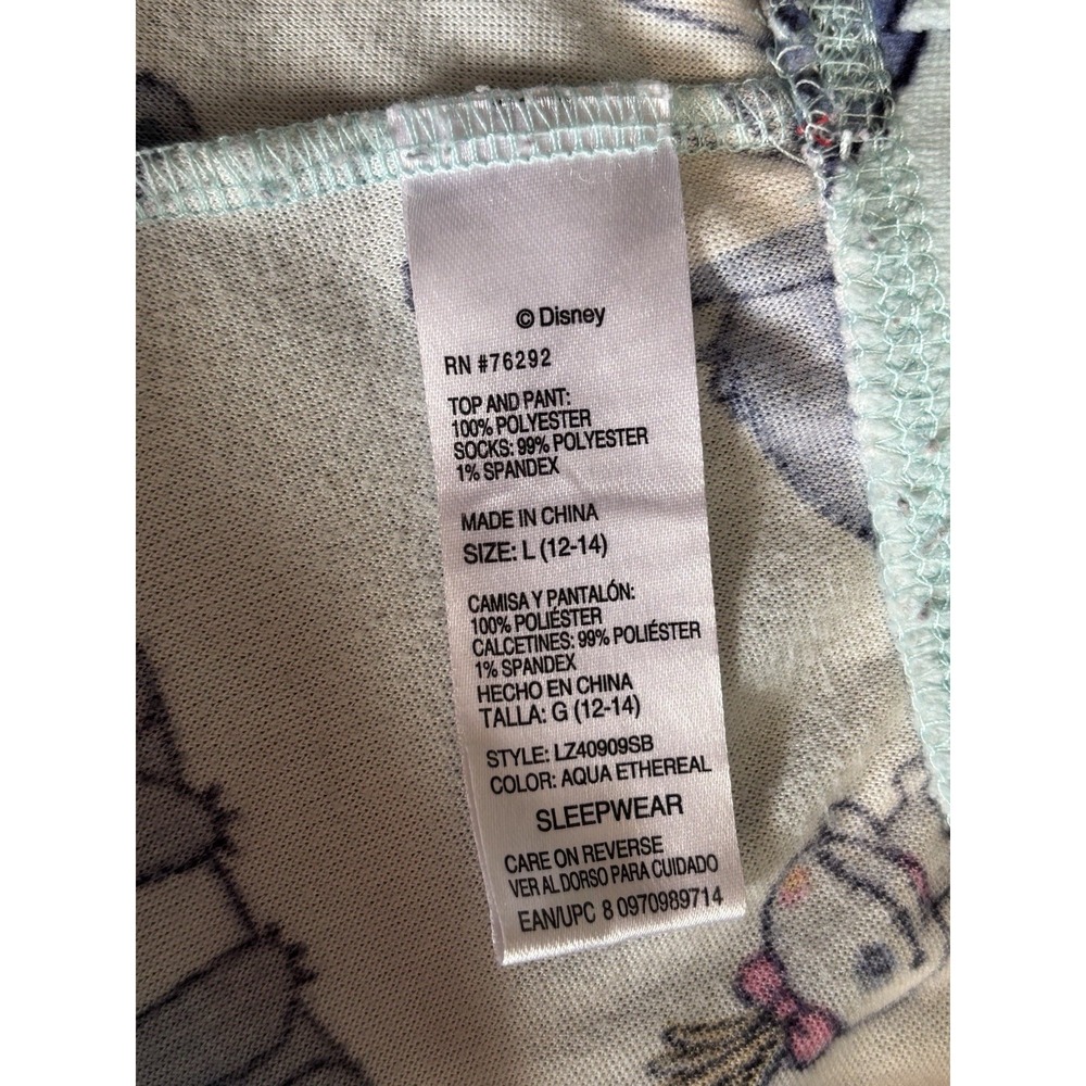 Disney Stitch Juniors Pj Set Soft Velour Pullon Jogger Pants Sz L (12-14) Blue - Picture 7 of 11